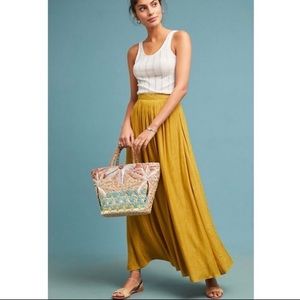 Anthroplogie Akemi + Kin yellow paros maxi skirt